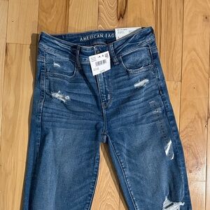 American Eagle Outfitters Women's Distressed Blue Skinny Jeans